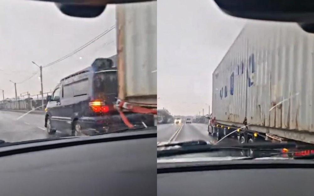 Этот мощный «японец» отбуксировал морской контейнер