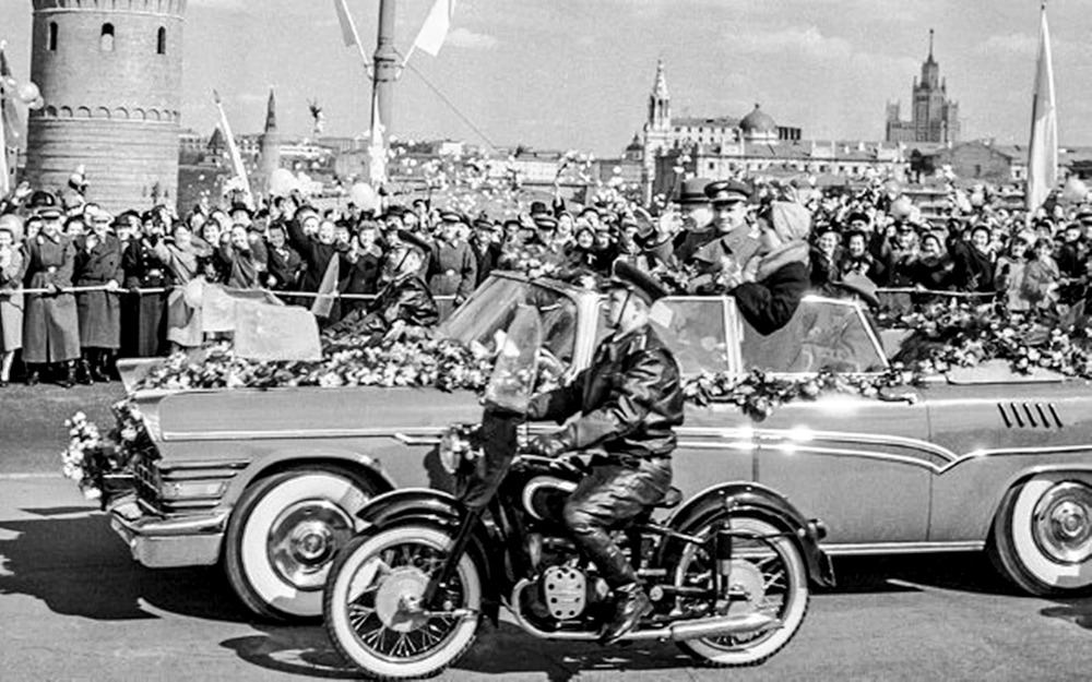 Встреча Юрия Гагарина в Москве, 14 апреля 1961 года.