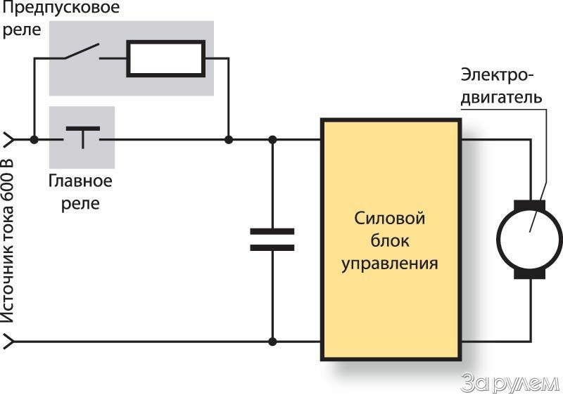 Схема подключения высоковольтной емкостной нагрузки.