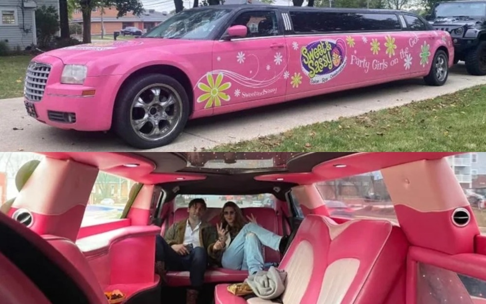 Необычная идея для бизнеса - розовый лимузин-такси