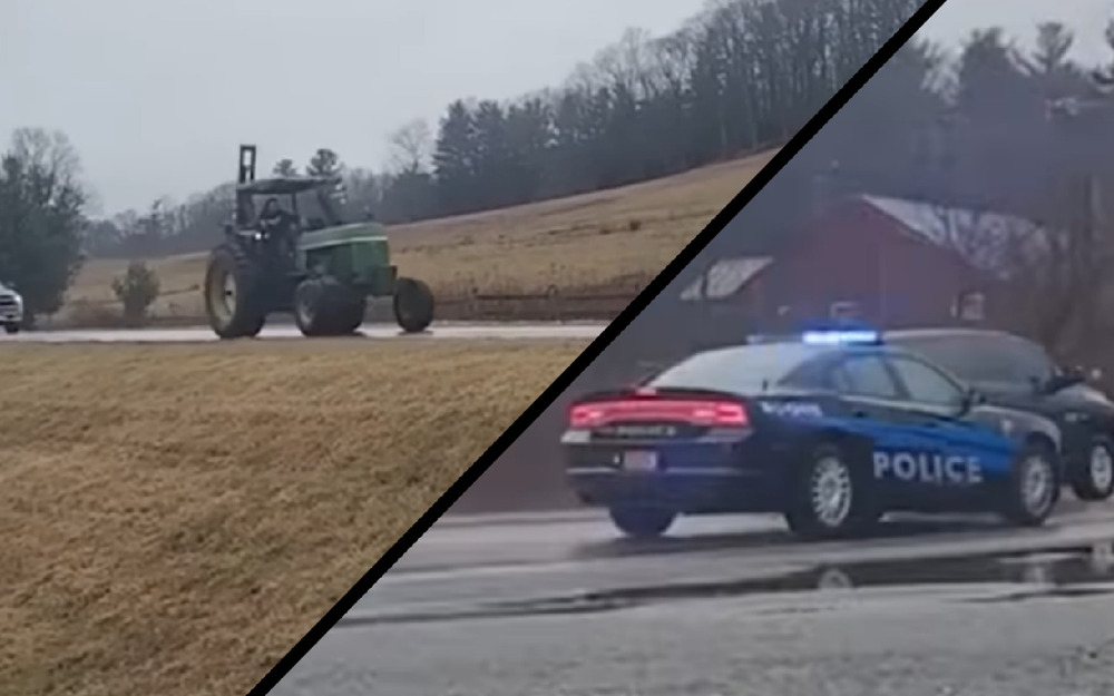 Догнать трактор легко, а вот остановить... (видео)