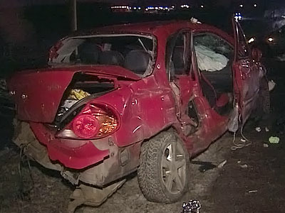 На скользкой Новой Риге столкнулись девять автомобилей