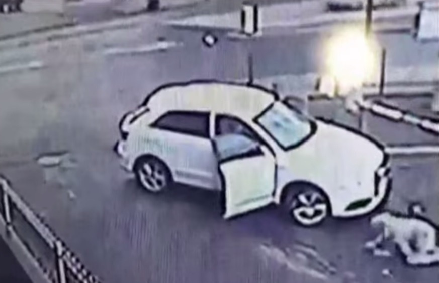 Британка отбила свой автомобиль у угонщика (ВИДЕО)